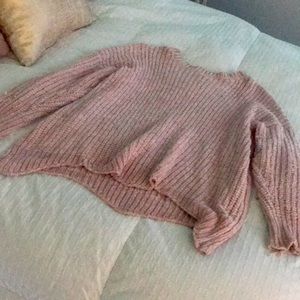 Adorable oversized pink Knit velvet sweater